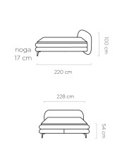 Łóżko kontynentalne Ovo 160x200 cm, tapicerowane, boxspring, materace, Wersal