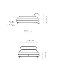 Łóżko kontynentalne Ovo 180x200 cm, tapicerowane, boxspring, materace, Wersal