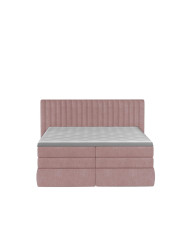 Łóżko kontynentalne Minola 180x200 cm, boxspring, tapicerowane, materace, pojemniki, Wersal