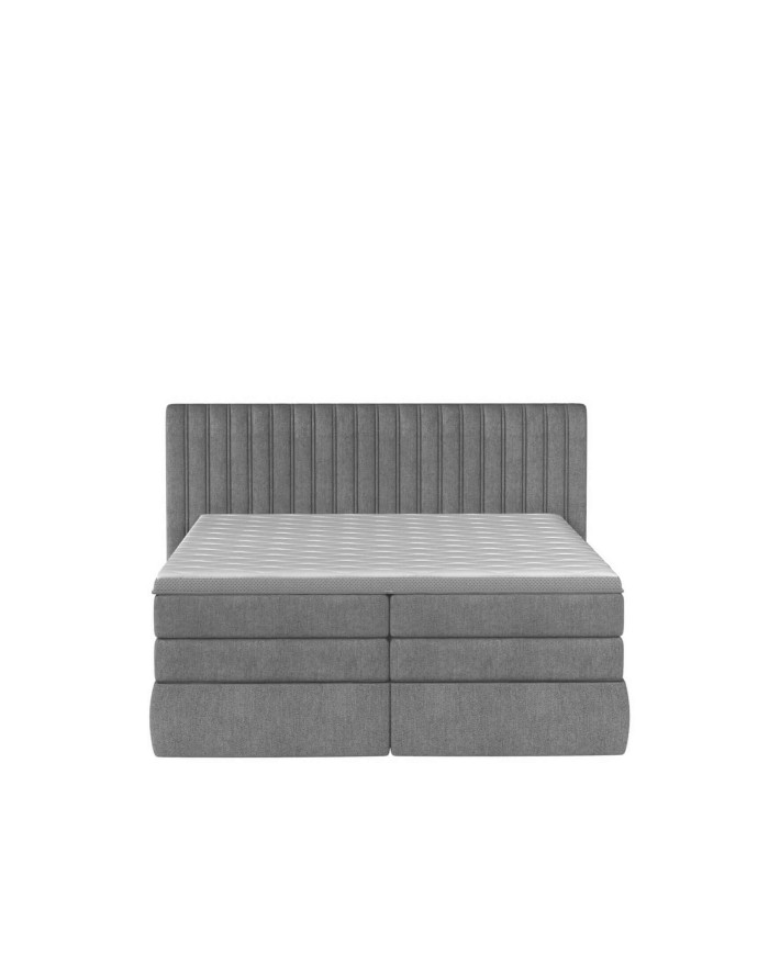 Łóżko kontynentalne Minola 160x200 cm, boxspring, tapicerowane, materace, pojemniki, Wersal