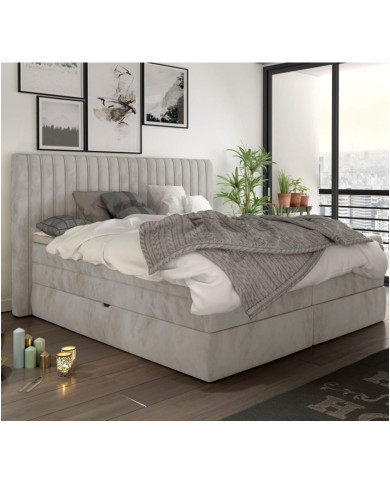Łóżko kontynentalne Minola 140x200 cm, boxspring, tapicerowane, materace, pojemniki, Wersal Łóżko kontynentalne Minola 140x200 cm, boxspring, tapicerowane, materace, pojemniki, Wersal