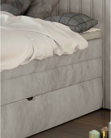 Łóżko kontynentalne Minola 160x200 cm, boxspring, tapicerowane, materace, pojemniki, Wersal Łóżko kontynentalne Minola 160x200 cm, boxspring, tapicerowane, materace, pojemniki, Wersal