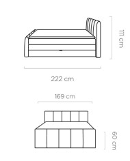 Łóżko kontynentalne Fresco 160x200 cm, boxspring, tapicerowane, materace, pojemniki, Wersal