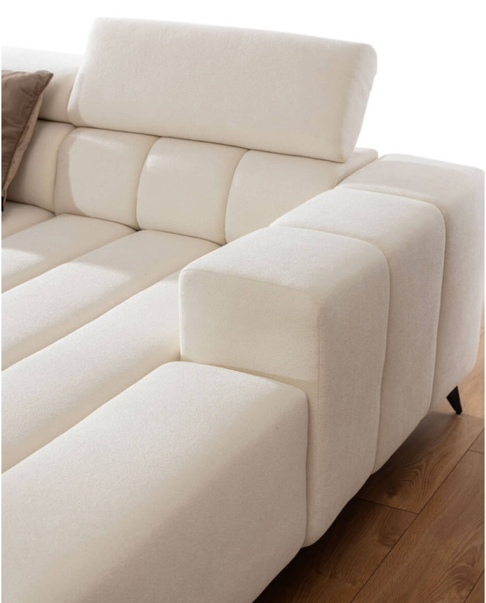 Narożnik Ragusso U, OS+R+3F+OSB, funkcja spania, pojemniki, regulowane zagłówki, Stagra