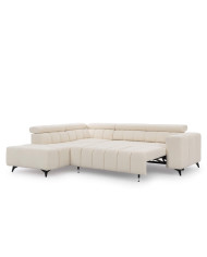 Narożnik Ragusso L, OS+R+3FB, funkcja spania, pojemnik, regulowane zagłówki, Stagra