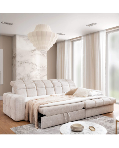 Narożnik Lugo, 2FB+OSB, funkcja spania, pojemnik, regulowane zagłówki, Stagra