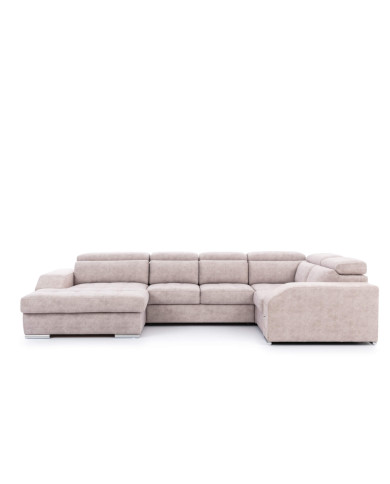 Narożnik Tulon U, OSB+2F+R+1BP, funkcja spania, pojemniki, regulowane zagłówki, Stagra