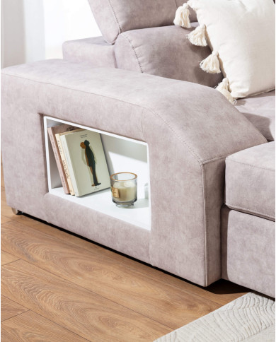 Narożnik Tulon U, OSB+2F+R+1BP, funkcja spania, pojemniki, regulowane zagłówki, Stagra