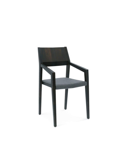 Fotel z podłokietnikami Arcos B-1403, bukowy, tapicerowane siedzisko, FAMEG Fotel z podłokietnikami Arcos B-1403, bukowy, tapicerowane siedzisko, FAMEG