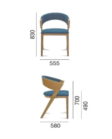 Fotel z podłokietnikami Cosy B-1404, bukowy, tapicerowane siedzisko i oparcie, FAMEG Fotel z podłokietnikami Cosy B-1404, bukowy, tapicerowane siedzisko i oparcie, FAMEG