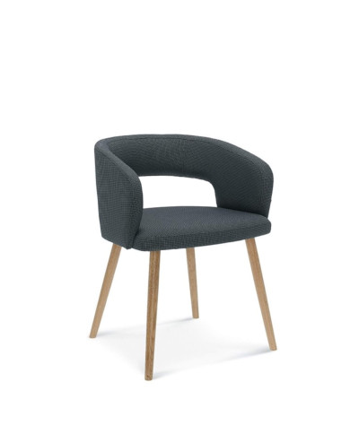 Fotel z podłokietnikami Cube B-1523, dębowy, tapicerowane siedzisko i oparcie, FAMEG Fotel z podłokietnikami Cube B-1523, dębowy, tapicerowane siedzisko i oparcie, FAMEG