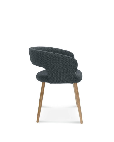 Fotel z podłokietnikami Cube B-1523, dębowy, tapicerowane siedzisko i oparcie, FAMEG Fotel z podłokietnikami Cube B-1523, dębowy, tapicerowane siedzisko i oparcie, FAMEG