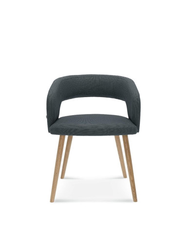 Fotel z podłokietnikami Cube B-1523, dębowy, tapicerowane siedzisko i oparcie, FAMEG Fotel z podłokietnikami Cube B-1523, dębowy, tapicerowane siedzisko i oparcie, FAMEG