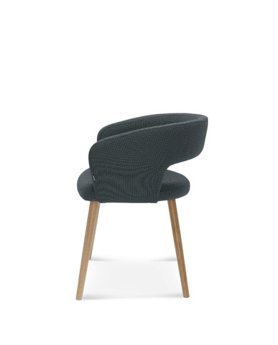 Fotel z podłokietnikami Cube B-1523, dębowy, tapicerowane siedzisko i oparcie, FAMEG Fotel z podłokietnikami Cube B-1523, dębowy, tapicerowane siedzisko i oparcie, FAMEG