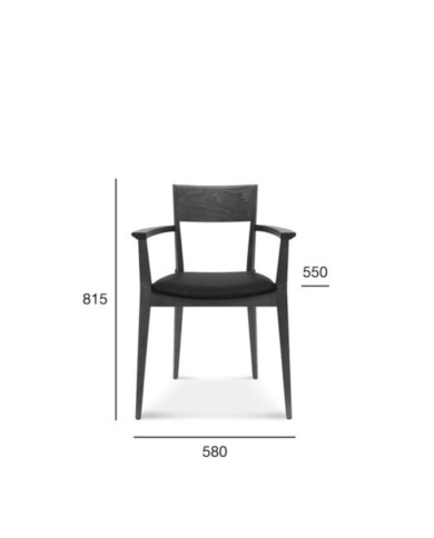 Fotel z podłokietnikami Fame B-0620, bukowe, tapicerowane siedzisko, FAMEG Fotel z podłokietnikami Fame B-0620, bukowe, tapicerowane siedzisko, FAMEG