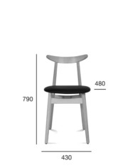 Krzesło Finn A-1609, bukowy, twarde siedzisko, FAMEG
