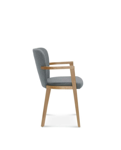 Fotel z podłokietnikami Lava B-1807, bukowy, tapicerowane siedzisko i oparcie, FAMEG Fotel z podłokietnikami Lava B-1807, bukowy, tapicerowane siedzisko i oparcie, FAMEG