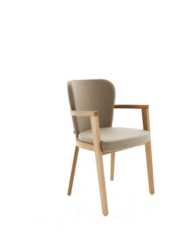 Fotel z podłokietnikami Lava B-1807, dębowy, tapicerowane siedzisko i oparcie, FAMEG Fotel z podłokietnikami Lava B-1807, dębowy, tapicerowane siedzisko i oparcie, FAMEG