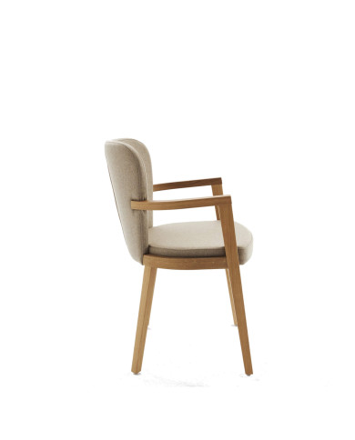 Fotel z podłokietnikami Lava B-1807, dębowy, tapicerowane siedzisko i oparcie, FAMEG Fotel z podłokietnikami Lava B-1807, dębowy, tapicerowane siedzisko i oparcie, FAMEG