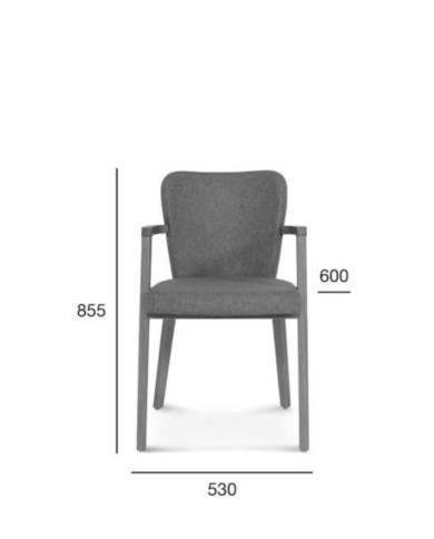 Fotel z podłokietnikami Lava B-1807, dębowy, tapicerowane siedzisko i oparcie, FAMEG Fotel z podłokietnikami Lava B-1807, dębowy, tapicerowane siedzisko i oparcie, FAMEG