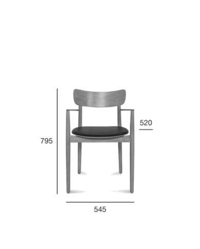 Fotel z podłokietnikami Nopp B-1803/1, bukowy, tapicerowane siedzisko i oparcie, FAMEG Fotel z podłokietnikami Nopp B-1803/1, bukowy, tapicerowane siedzisko i oparcie, FAMEG