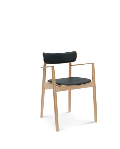 Fotel z podłokietnikami Nopp B-1803/1, bukowy, tapicerowane siedzisko i oparcie, FAMEG Fotel z podłokietnikami Nopp B-1803/1, bukowy, tapicerowane siedzisko i oparcie, FAMEG