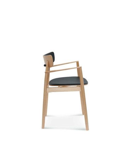 Fotel z podłokietnikami Nopp B-1803/1, bukowy, tapicerowane siedzisko i oparcie, FAMEG Fotel z podłokietnikami Nopp B-1803/1, bukowy, tapicerowane siedzisko i oparcie, FAMEG