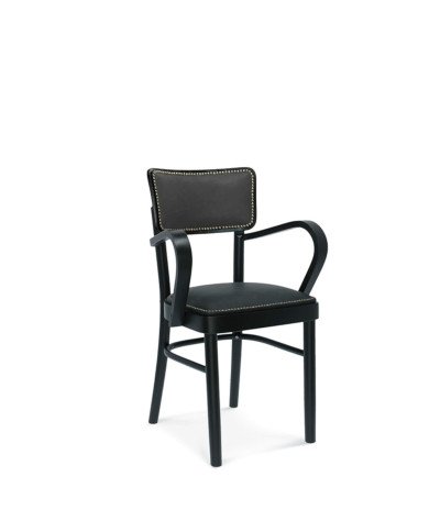 Fotel z podłokietnikami Novo B-9610/6, bukowe, tapicerowane siedzisko i oparcie, FAMEG Fotel z podłokietnikami Novo B-9610/6, bukowe, tapicerowane siedzisko i oparcie, FAMEG