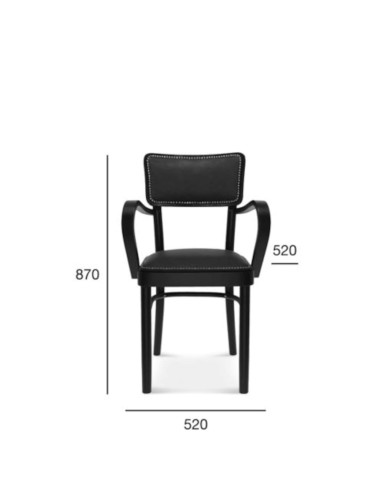 Fotel z podłokietnikami Novo B-9610/6, bukowe, tapicerowane siedzisko i oparcie, FAMEG Fotel z podłokietnikami Novo B-9610/6, bukowe, tapicerowane siedzisko i oparcie, FAMEG