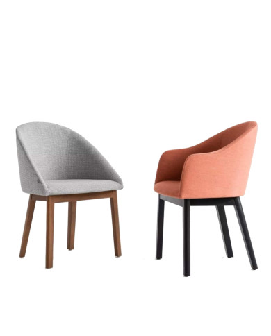 Fotel z podłokietnikami Pop B-1901, dębowy, tapicerowane siedzisko i oparcie, FAMEG Fotel z podłokietnikami Pop B-1901, dębowy, tapicerowane siedzisko i oparcie, FAMEG