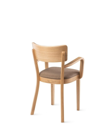 Fotel z podłokietnikami Solid B-9449/1, bukowe, tapicerowane siedzisko i oparcie, FAMEG Fotel z podłokietnikami Solid B-9449/1, bukowe, tapicerowane siedzisko i oparcie, FAMEG