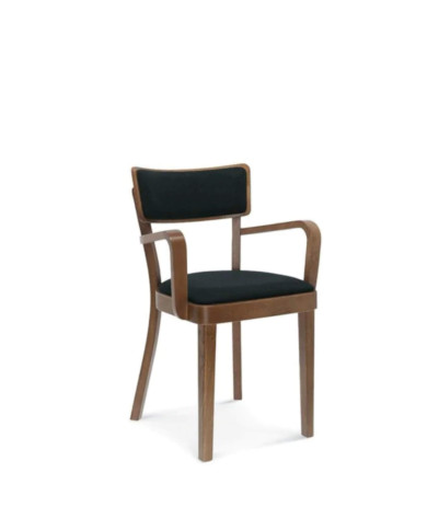 Fotel z podłokietnikami Solid B-9449/1, dębowy, tapicerowane siedzisko i oparcie, FAMEG Fotel z podłokietnikami Solid B-9449/1, dębowy, tapicerowane siedzisko i oparcie, FAMEG