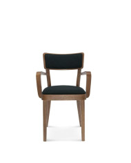 Fotel z podłokietnikami Solid B-9449/1, dębowy, tapicerowane siedzisko i oparcie, FAMEG