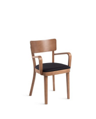 Fotel z podłokietnikami Solid B-9449, dębowy, tapicerowane siedzisko, FAMEG