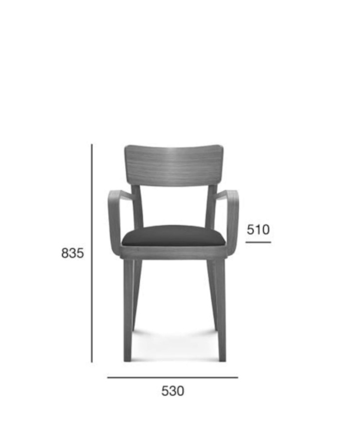 Fotel z podłokietnikami Solid B-9449, dębowy, tapicerowane siedzisko, FAMEG