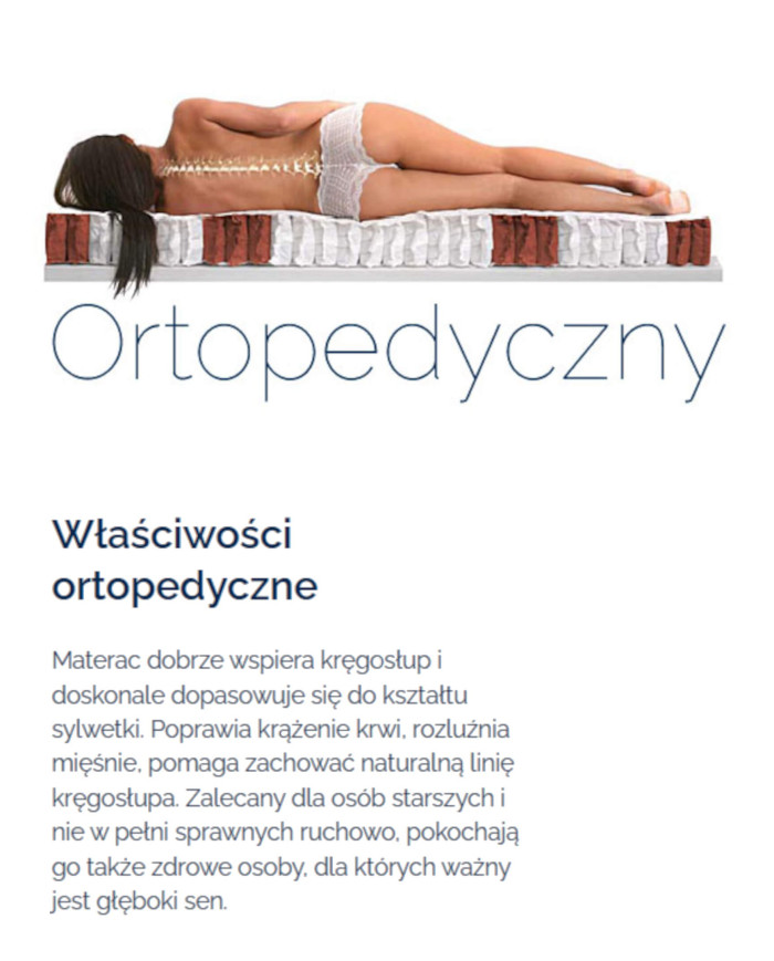 Materac Oxygen Plus, 120x200 cm, wysoki, dwustronny, wysokie sprężyny, zdejmowany pokrowiec, H3, Comforteo