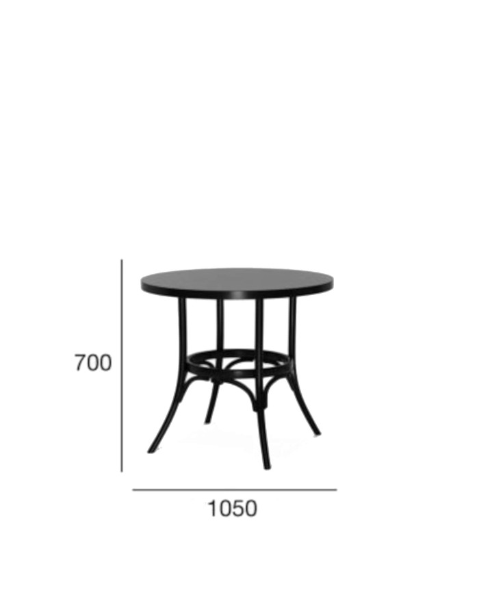 Stół okrągły ST-0006, Ø 105 cm, grubość blatu 3.5 cm, gięty, bukowy, 105/70/105 cm, FAMEG