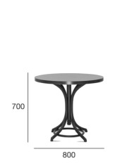 Stół okrągły ST-9006, Ø 80 cm, grubość blatu 3.5 cm, gięty, bukowy, 80/70/80 cm, FAMEG