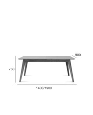 Stół prostokątny Arcos ST-1403, dębowy, rozkładany, 1 dodatkowy wkład, 140-190/76/90 cm, FAMEG