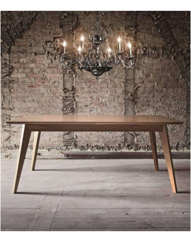 Stół prostokątny Arcos ST-1403, dębowy, rozkładany, 2 dodatkowe wkłady, 180-260/76/90 cm, FAMEG