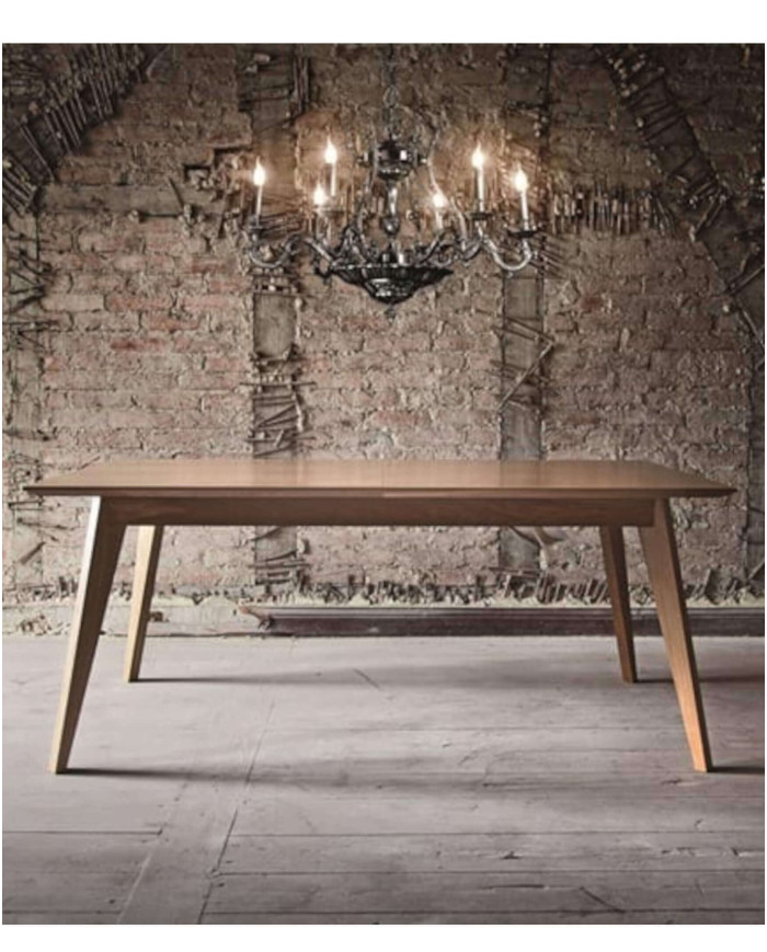 Stół prostokątny Arcos ST-1403, dębowy, rozkładany, 2 dodatkowe wkłady, 180-260/76/90 cm, FAMEG