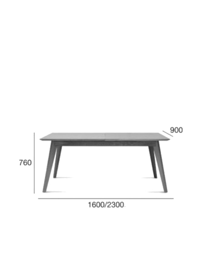 Stół prostokątny Arcos ST-1403, dębowy, rozkładany, 2 dodatkowe wkłady, 180-260/76/90 cm, FAMEG