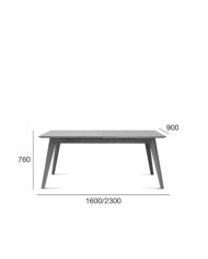 Stół prostokątny Arcos ST-1403, dębowy, rozkładany, 2 dodatkowe wkłady, 180-260/76/90 cm, FAMEG