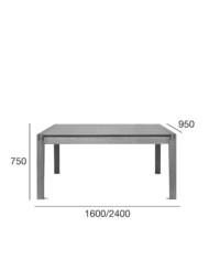 Stół prostokątny Lennox ST-1405, dębowy, rozkładany, 2 dodatkowe wkłady, 160-240/75/95 cm, FAMEG