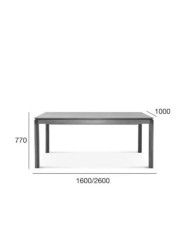 Stół prostokątny Llow ST-1275, dębowy, rozkładany, 2 dodatkowe wkłady, 160-260/77/100 cm, FAMEG