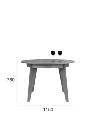 Stół okrągły ST-1703 Senales, Ø 115 cm, dębowy, rozkładany, 1 dodatkowy wkład, 115-155/76/115 cm, FAMEG Stół okrągły ST-1703 Senales, Ø 115 cm, dębowy, rozkładany, 1 dodatkowy wkład, 115-155/76/115 cm, FAMEG