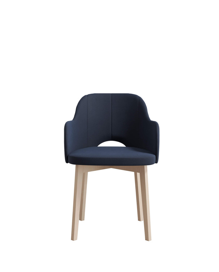 Krzesło, fotel F680/N, tapicerowane siedzisko i oparcie, stelaż bukowy, DREW-MARK