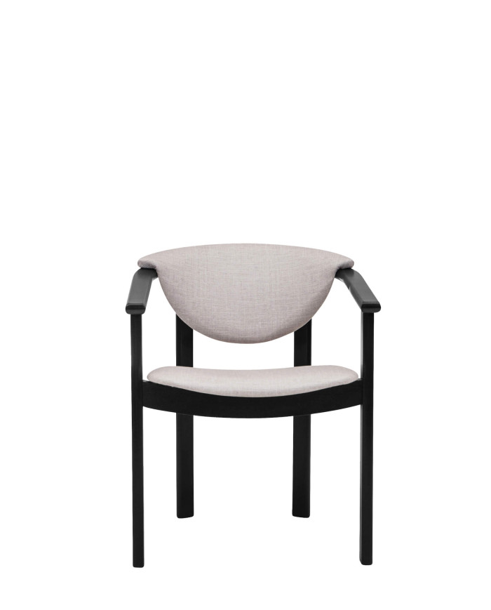 Krzesło, fotel F1, tapicerowane siedzisko i oparcie, stelaż bukowy, DREW-MARK
