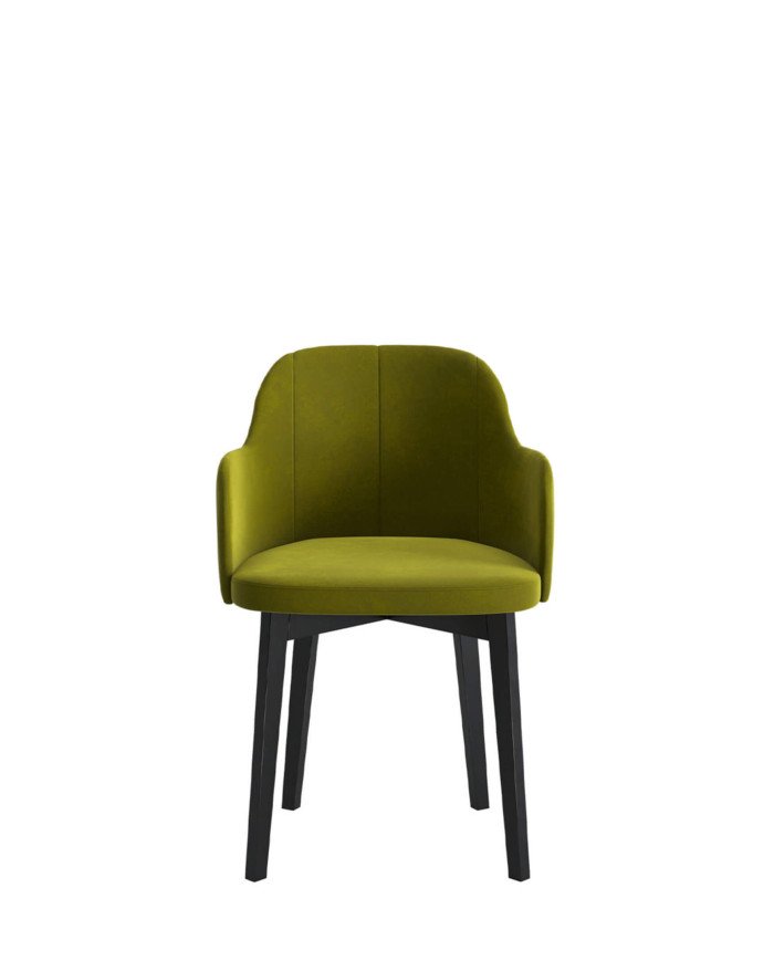 Krzesło, fotelik F68/N, tapicerowane siedzisko i oparcie, stelaż bukowy, DREW-MARK