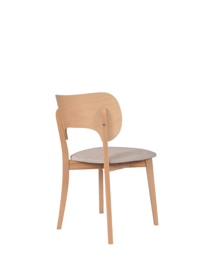Krzesło KT64, tapicerowane siedzisko, stelaż bukowy, DREW-MARK